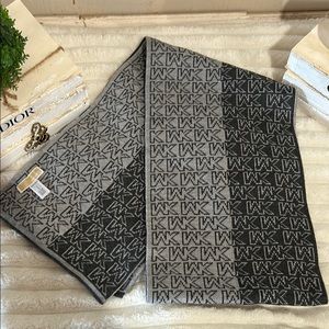 KORS Michael Kors Black and Gray Logo Scarf